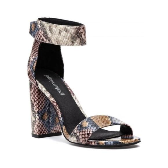 Jeffery Campbell Lindsay Snake Embossed Leather Heels - Picture 1 of 10